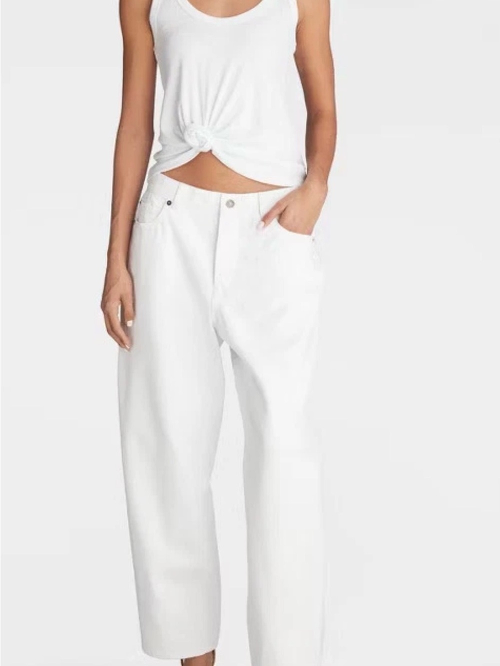 KBB by KAHLANA Women's Mid-Rise 'The Vintage Straight Leg Jeans' - White Size 6